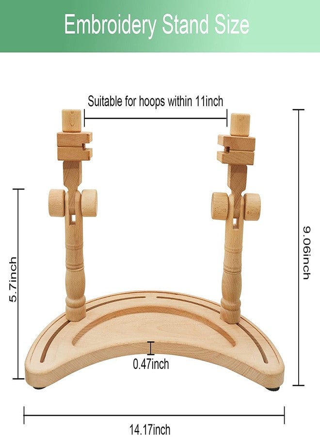 GuoFa Multifunctional Embroidery Hoop Stand, Rotated Adjustable Embroidery Frame Stand Cross Stitch Stand, Beech Wood Embroidery Hoop Holder for Arts Crafts Sewing Needlework - Image 2