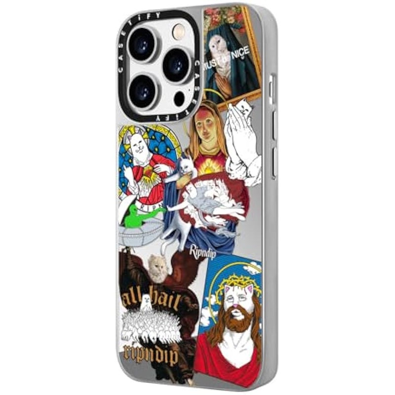 Casetify Mirror Case for iPhone 14 Pro Max 【RipNDip Colab/Reflective / 4.9ft Drop Protection/Compatible with Magsafe】 - RipNDip Sticker Mania - Silver on Silver - Image 5
