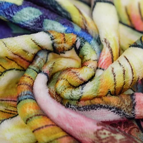 Neasow Floral Fleece Throw Blanket, Vibrant Color Boho Flowers Blossom Cozy Decor Throws for Sofa Bed Couch Chair or Dorm 40×50 inch - Image 5
