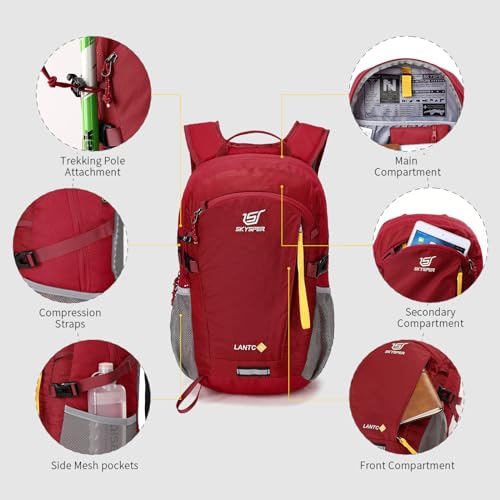 SKYSPER Small Hiking Backpack, 20L Lightweight Travel Backpacks Hiking Daypack for Women Men - Image 4
