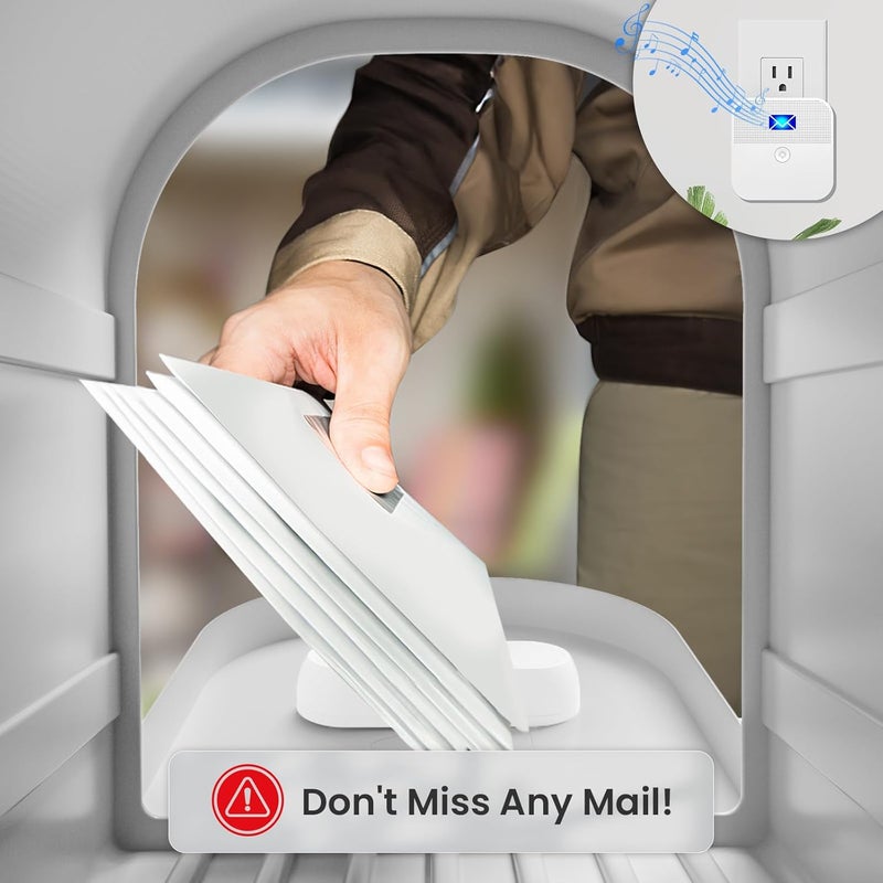 BITIWEND Mailbox Alarm, Wireless Long Range Mailbox Alert, Mailbox Chime Notification System 600 ft Long Range LED Light Flashing and Sound Reminderser Station for Delivered Mail - Image 4