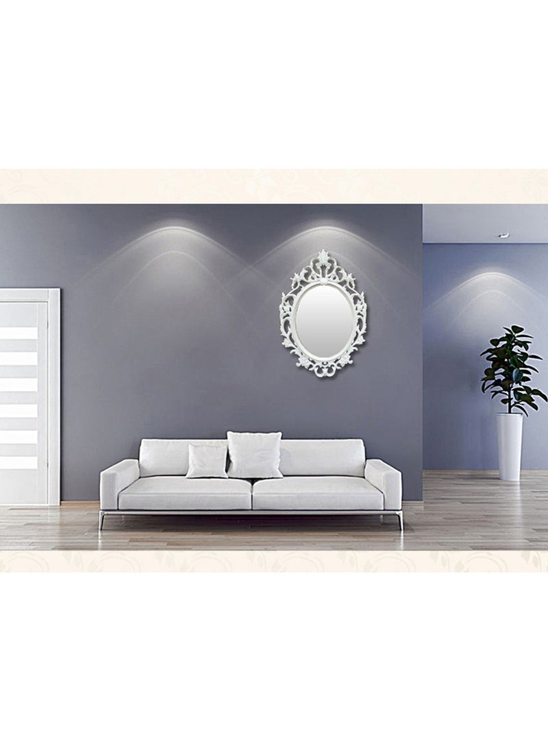 LINGWEI Elegant Oval Wall Mirror with Ornate Plastic Frame Bathroom Wall Mirror - Image 3