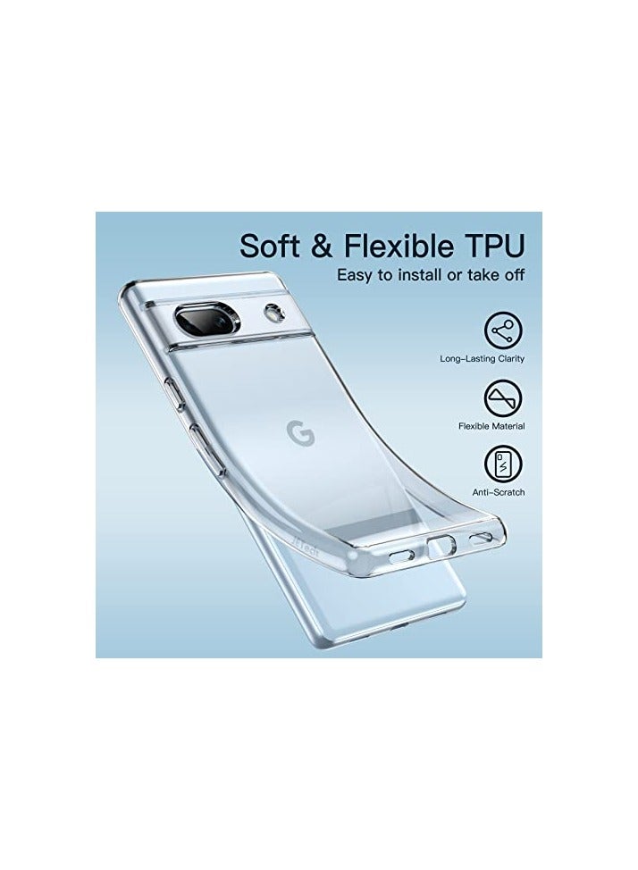 JETech Case for Google Pixel 7a 6.1-Inch 2023, Soft TPU Transparent Shockproof Slim Phone Cover with Camera Lens Full Protection (Clear) - Image 3