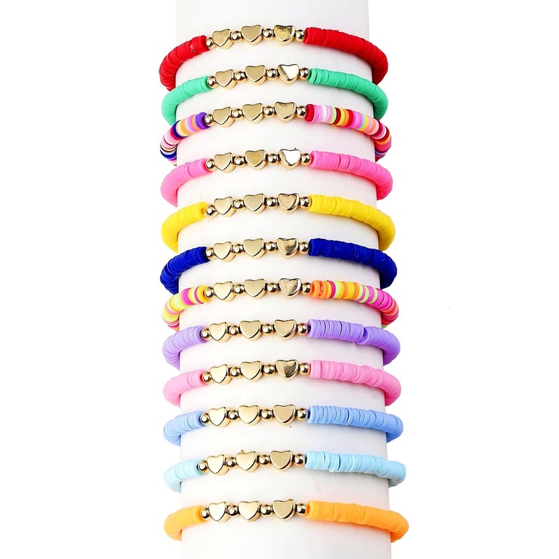 ARZASGO Christmas Gifts 12 Pcs Friendship Bracelets Colorful Beaded Bracelet Set for Women Girls Outfits Jewelry Set (Multicolor) - Image 1