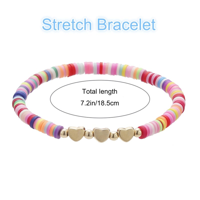 ARZASGO Christmas Gifts 12 Pcs Friendship Bracelets Colorful Beaded Bracelet Set for Women Girls Outfits Jewelry Set (Multicolor) - Image 2