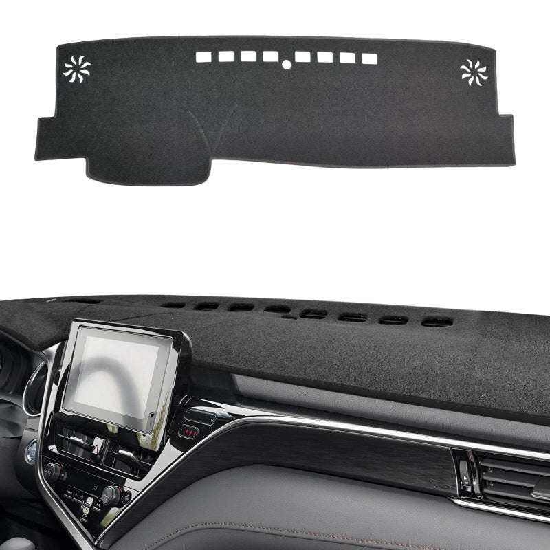 POSAID for Toyota Camry Dash Cover 2024 2023 2022 2021 2020 2019 2018 Dashboard Cover Mat Custom Fit Toyota Camry 2018-2024, Black Trim