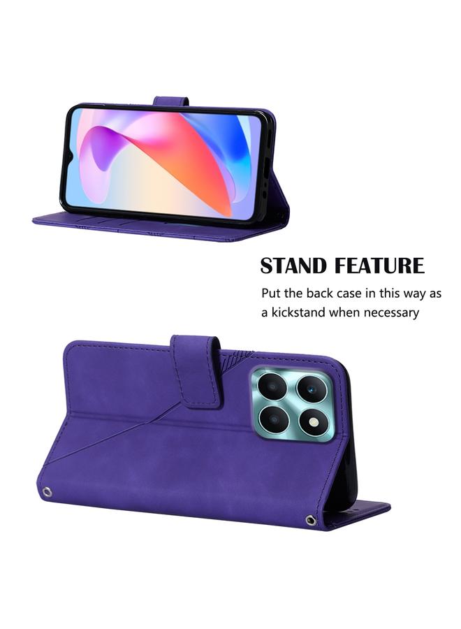 اس-توب جراب هاتف Honor X6a Crossbody من الجلد المنقوش ثلاثي الأبعاد - Image 5