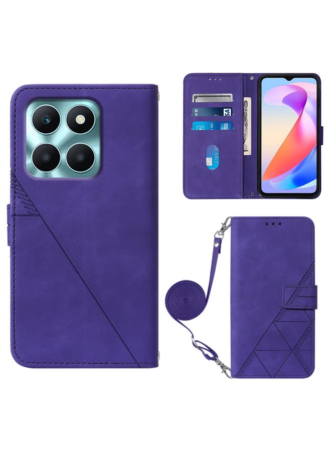 اس-توب جراب هاتف Honor X6a Crossbody من الجلد المنقوش ثلاثي الأبعاد - Image 1