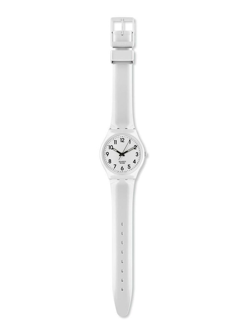 Swatch Unisex Just White Quartz Movement Water Resistant Wrist Watch - 42 Mm - Image 1
