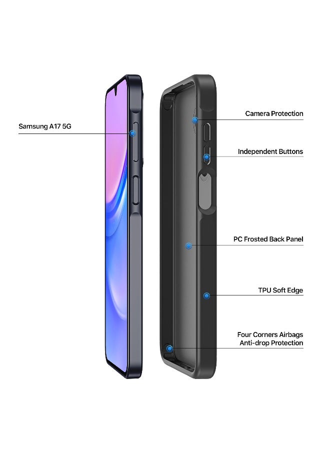 DUX DUCIS Yind Series Cover for the Samsung Galaxy A17 5G mobile phone a slim, TPU Hybrid PC  cover made of TPU, polycarbonate silicone - Black - Image 3