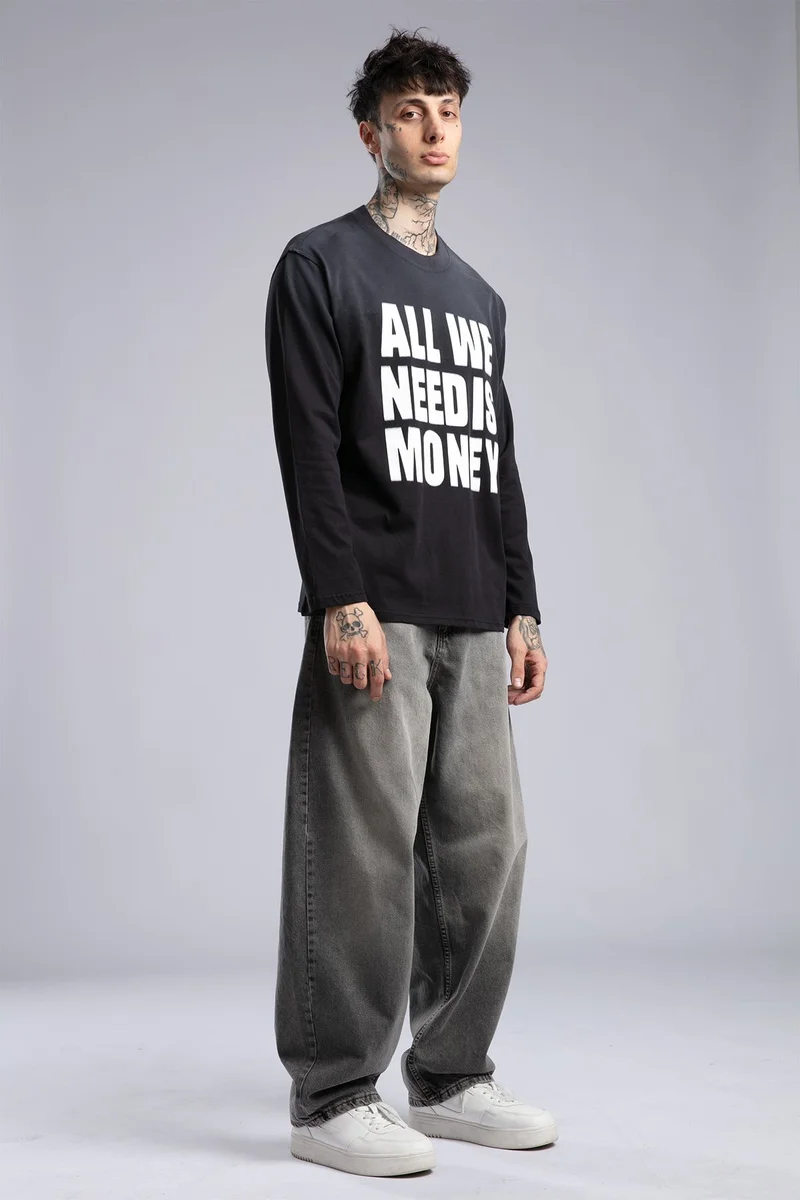 Catch Text Printed Thin Airbrush Sweatshirt