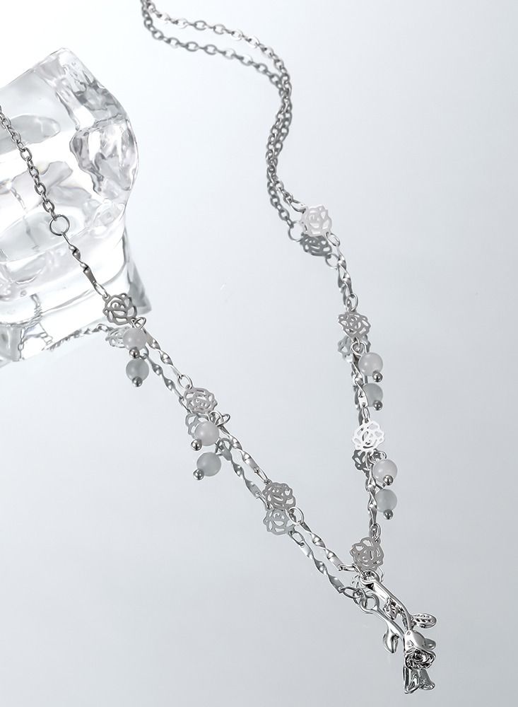 Kelesa Exclusive Fashion Design Pendant Necklace Lotus Shape  - Image 2