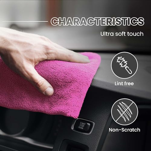 Autofy 500GSM - 40cm x 60cm - [Pack of 8] - Microfiber Cloth Double Sided Microfiber Cloth for Car Lint Free Super Soft Plush Car Cleaning Cloth Sueded Edges for Scratch Free Car & Bike Cleaning - Image 4