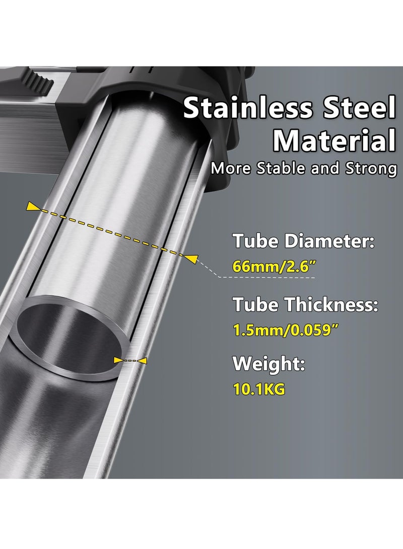 Telescopic Ladder, 3.2M Stainless Steel Thickened High-Strength Ladder, Loft Ladder with Non-Slip Feet, Extendable Portable Ladders, Adjustable Height Folding Ladder for Roofs, Attics, and Caravans. - Image 2