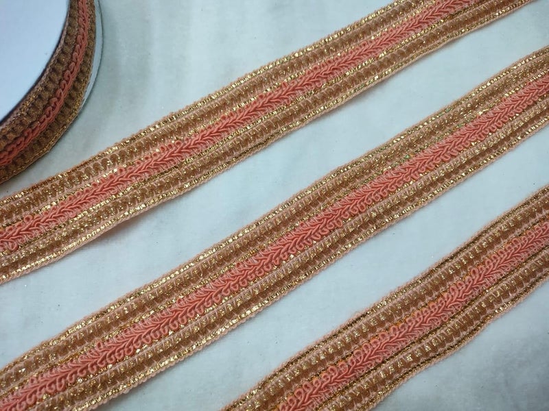 CMHOWLITE Fancy Zari Trim for Lehanga Suit Dresses Sarees Blouses Dupatta and Art Craft Roll of 9 Meter Width1 inch 254 cm CMG 0402