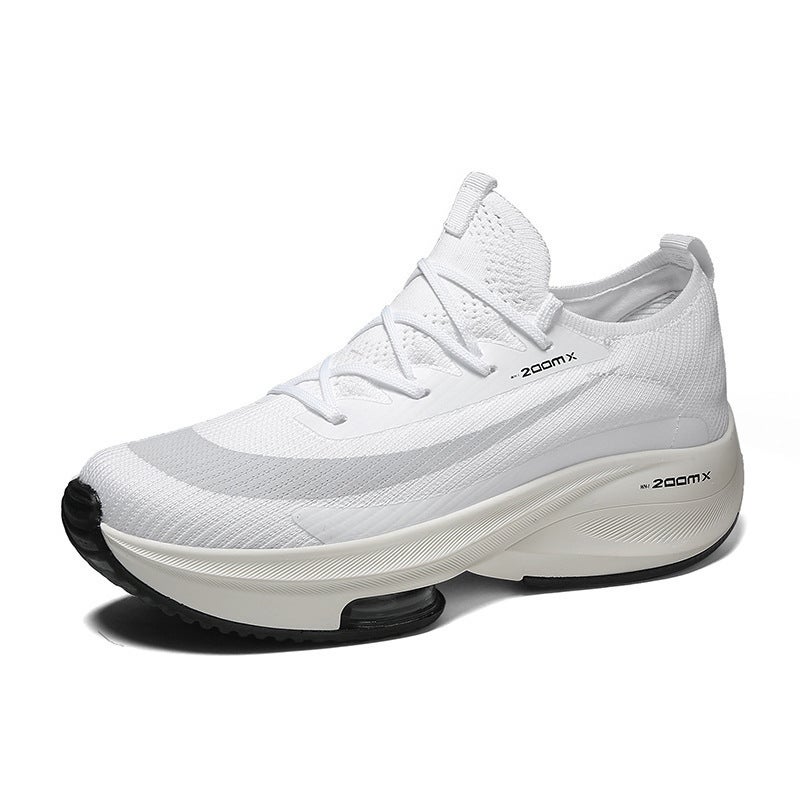 Mens Breathable Running Shoes 37 Carbon Plate Lightweight Zoom Air Cushion Sports Shoes For Running And Marathon white gray couple 