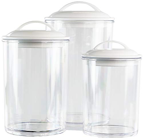 Reston Lloyd Food Storage Containers, BPA Free Airtight Canisters for Cereal, Pasta, Sugar, Coffee, Flour, Cookies, Loose Tea, for Kitchen Organization, Set of 3, White - Image 2