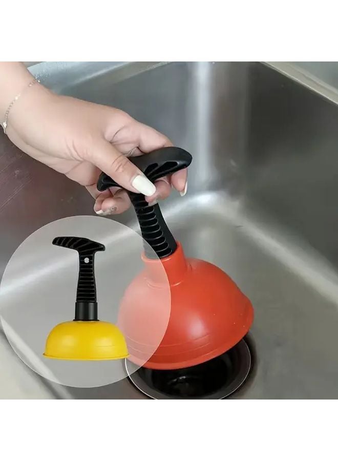 Yellow Heavy Duty Sink Plunger Unclogger For Kitchen Bathroom Drain Cleaner - Image 2