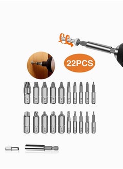 Y&D Broken Screw Extractor, SYOSI Damaged Extractor Set 22Pcs with Drills and HSS Bolt Remover Tool Magnetic Extension Bit Holder Socket Adapter for  - Image 2