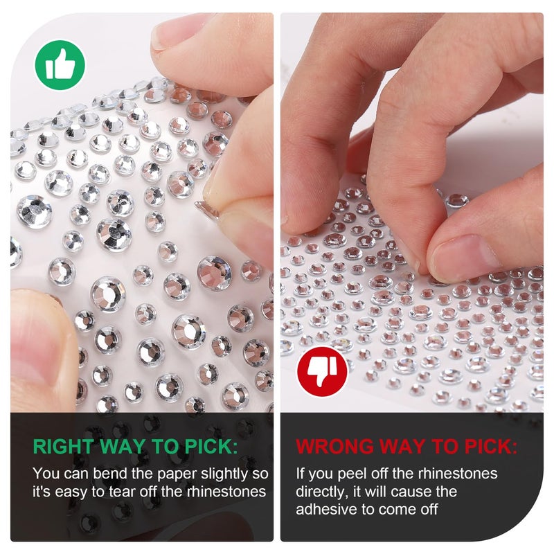 Etercycle Face Gems Self Adhesive Festival Face Jewels, Stick On Rhinestones for Makeup, Hair, Eye, Nail, Crafts (Colourful) - Image 4