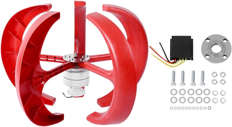 klarako Wind Generator, 600W DC12V 5 Blade Wind Turbine Generator Set Vertical Wind Turbine Kit for Electricity Producer Equipment (Red) - Image 4