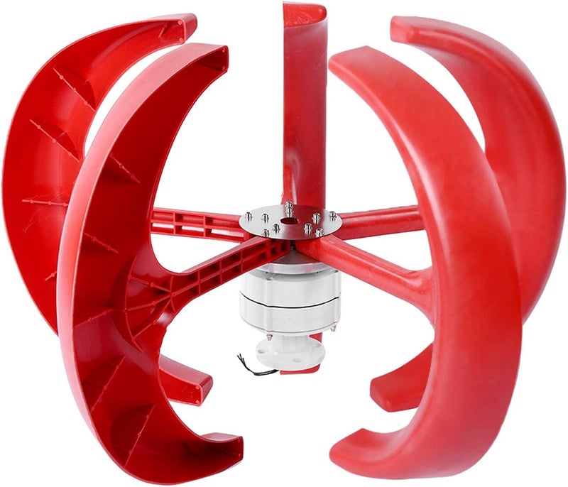 klarako Wind Generator, 600W DC12V 5 Blade Wind Turbine Generator Set Vertical Wind Turbine Kit for Electricity Producer Equipment (Red) - Image 1