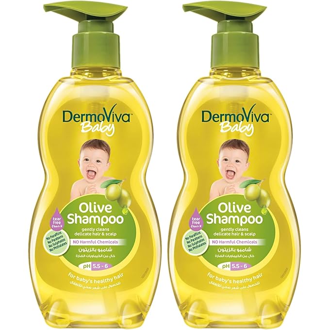 STRBOXONG DermoViva Baby Olive Shampoo With Virgin Olive Oil No Harmful ingredients 200 ml (Pack of 2) - Image 1