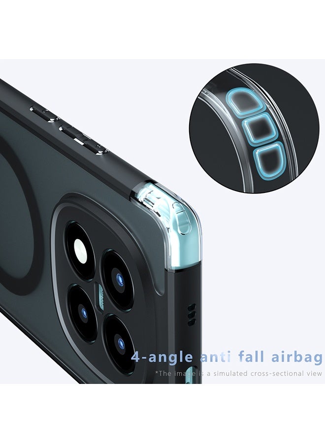 القضية المغناطيسية لـ Xiaomi Redmi Note 15 Pro + 5G, غطاء هاتف رقيق واقي للظهر الشفاف المجمد, مكافحة بصمات الأصابع, حماية ضد السقوط, حالة مقاومة للصدمات لـ Xiaomi Redmi Note 15 Pro Plus 5G (أسود) - Image 3