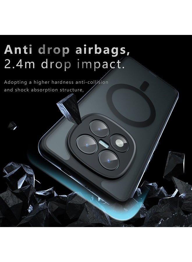 القضية المغناطيسية لـ Xiaomi Redmi Note 15 Pro + 5G, غطاء هاتف رقيق واقي للظهر الشفاف المجمد, مكافحة بصمات الأصابع, حماية ضد السقوط, حالة مقاومة للصدمات لـ Xiaomi Redmi Note 15 Pro Plus 5G (أسود) - Image 2