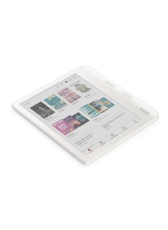 كوبو Kobo Libra Colour | قارئ كتب إلكتروني | شاشة E Ink Kaleido™ 3 ملونة مقاس 7 بوصات مضادة للتوهج | وضع داكن | يدعم الكتب الصوتية | مقاوم للماء | أبيض - Image 4