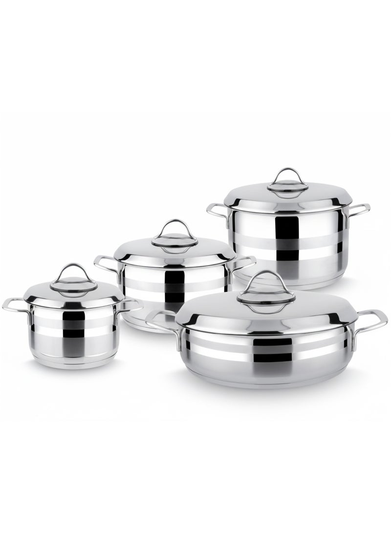 Top Chef طقم أواني طهي من الفولاذ المقاوم للصدأ 8 قطع مع قاعدة حثية من ماستر ستيل 18/10 - Image 1