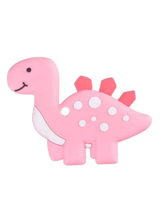 iSweven Dinosaur Shaped Food Grade Silicone Baby Teethers Bpa Free Chew Toys Teethers For Babies ; Baby Gum Molar Chew Toy Relieve Long Tooth Pain ; Tooder Teething Pacifier (3 12 Months Pink) - Image 1
