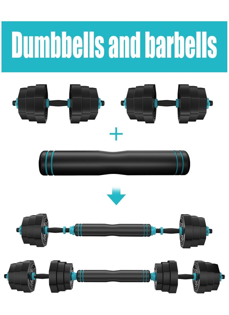 Eworld - Versatile 6-in-1 Adjustable Dumbbells Set, 20 kg with Connector, Non-Rolling Octagonal Shape, Ideal for Home & Gym Workouts, Transform into Barbell, Kettlebell, Push-Up Set for Total-Body Fitness - Image 1
