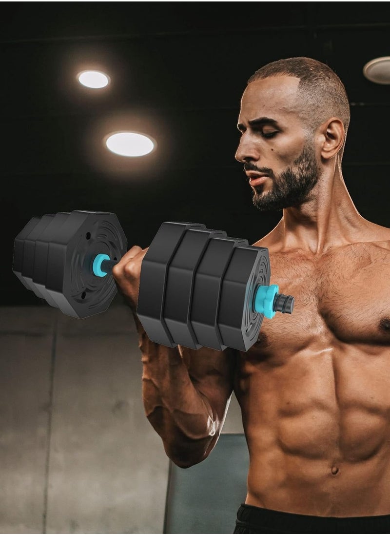 Eworld - Versatile 6-in-1 Adjustable Dumbbells Set, 20 kg with Connector, Non-Rolling Octagonal Shape, Ideal for Home & Gym Workouts, Transform into Barbell, Kettlebell, Push-Up Set for Total-Body Fitness - Image 1