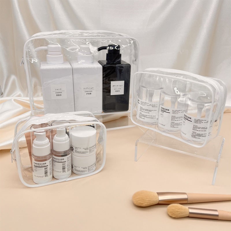 Foreign trade special large capacity PVC wash bag portable easy storage cosmetic bag transparent travel waterproof travel White