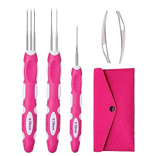 Yarniss Dreadlocks Crochet Hooks with Ergonomic Handle, Braid Hair Locking Tool, 3pcs Dreadlock Crochet Needle 0.75mm - Image 1
