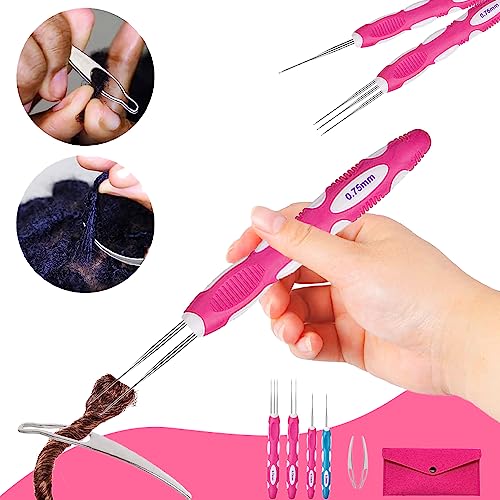 Yarniss Dreadlocks Crochet Hooks with Ergonomic Handle, Braid Hair Locking Tool, 3pcs Dreadlock Crochet Needle 0.75mm - Image 5