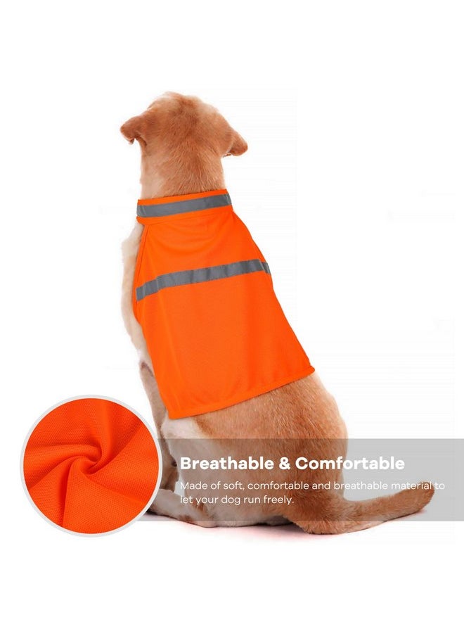 Vizbrite - Dog Jacket High Visibility Safety Reflective Dog Vest for Small Medium Large Dogs (Large, Orange) - Image 1