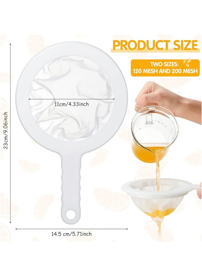 إيليلي 3 قطع من مصفاة شبكية فائقة الدقة من النايلون، مصفاة عصير طعام، مصفاة زبادي شبكية، مصفاة شبكية بلاستيكية بمقبض، شبكة فصل روبيان ملحي صغيرة للمطبخ (80/120/200 شبكة) - Image 2