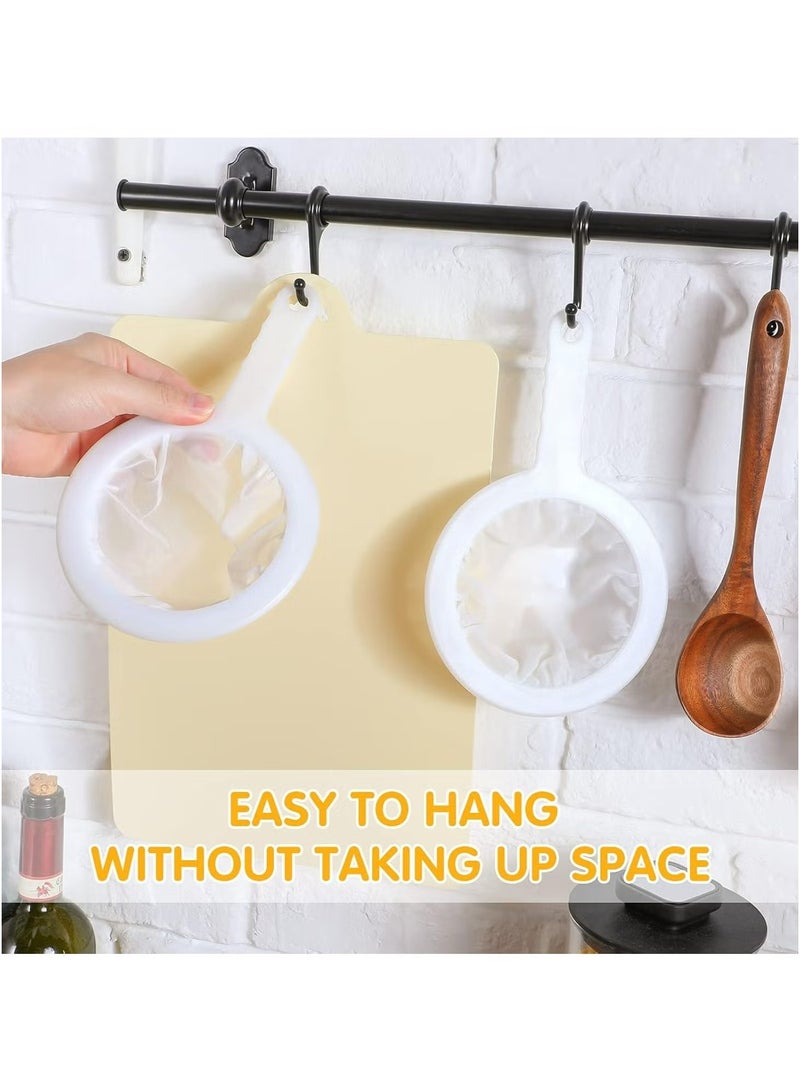 إيليلي 3 قطع من مصفاة شبكية فائقة الدقة من النايلون، مصفاة عصير طعام، مصفاة زبادي شبكية، مصفاة شبكية بلاستيكية بمقبض، شبكة فصل روبيان ملحي صغيرة للمطبخ (80/120/200 شبكة) - Image 5