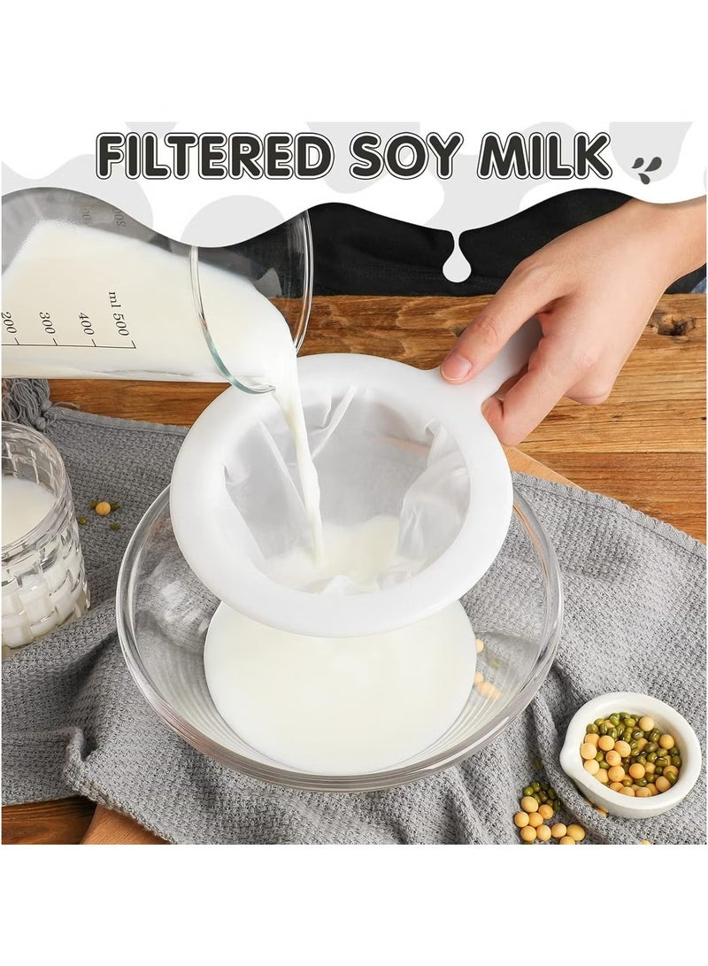 إيليلي 3 قطع من مصفاة شبكية فائقة الدقة من النايلون، مصفاة عصير طعام، مصفاة زبادي شبكية، مصفاة شبكية بلاستيكية بمقبض، شبكة فصل روبيان ملحي صغيرة للمطبخ (80/120/200 شبكة) - Image 3