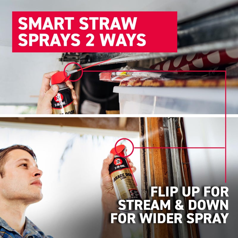 3 in one 3-IN-ONE Garage Door Lubricant with SMART STRAW SPRAYS 2 WAYS, 11 OZ - Image 3