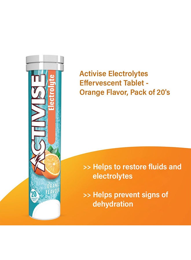 Activise Orange Electrolyte Effervescent Tablets 20'S