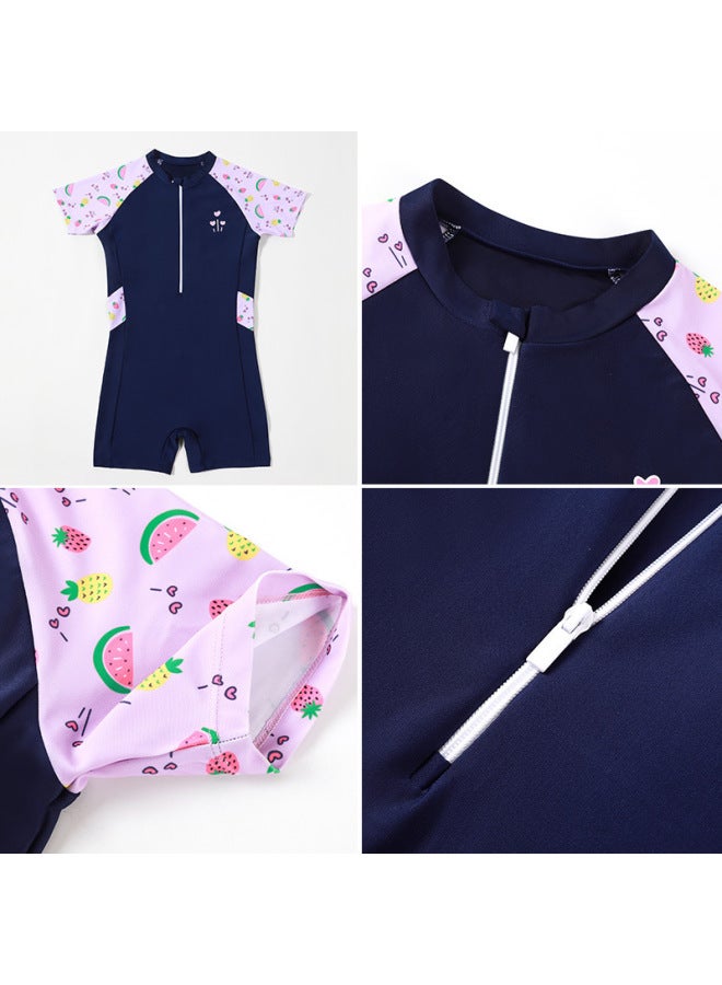 إسكدنيا ملابس سباحة صيفية للفتيات بالإضافة إلى الأسمدة سبليت متوسطة وكبيرة للأطفال بدلة سباحة للحماية من الشمس ملابس سباحة سريعة للنساء - اللون: اللون (بما في ذلك قبعة السباحة) - - Image 3