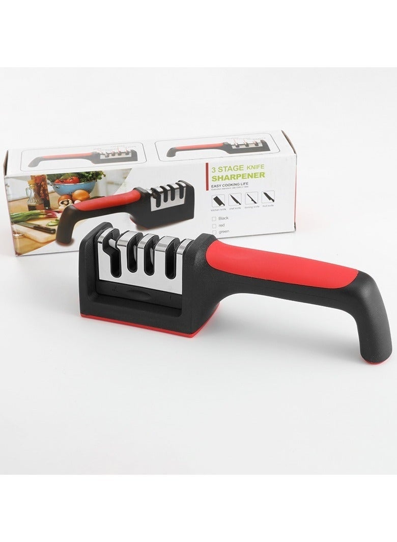 Knife Sharpener Knife Sharpening Stone Handheld Whetstone Including Straight Serrated Blades and Scissors - Image 2
