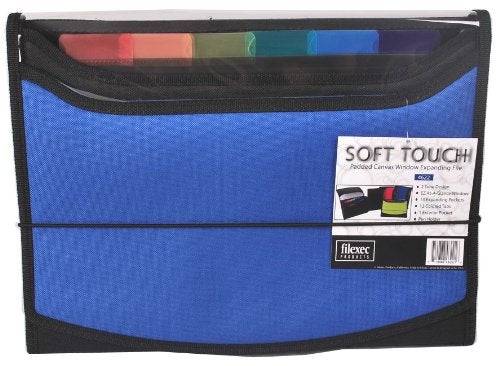 Filexec Soft Touch Padded Canvas Window Expanding File, 13 Pockets, 1 Pack, Blue (46221-6) - Image 5