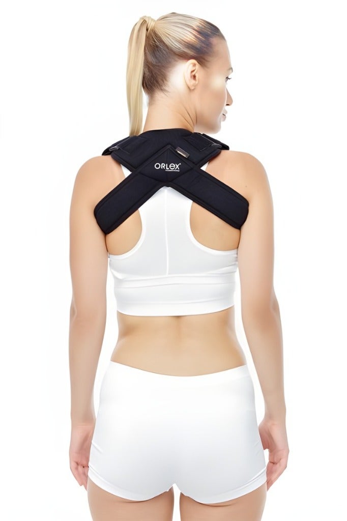 Orlex Black Clavicle Bandage – Bacteriostatic, Medical-Grade Support, Adjustable & Comfortable, Made in Turkey