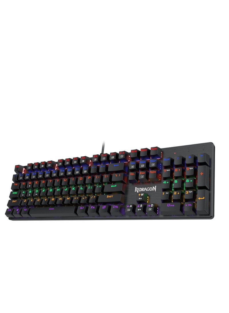 Redragon K608 VALHEIM Rainbow Gaming Mechanical Keyboard – Full 104 Red Switches – Full NKRO |  AR / ENG layout