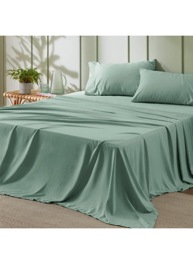 Bedsure Bedsure King Size Sheets Set  4 Pieces Soft King Sheets  Breathable  Cooling  Hotel Luxury  Easy Care Polyester Microfiber Bedding for Women Men Mint Green 