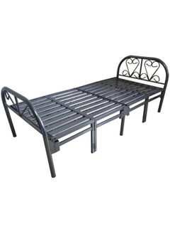 MOMENT Folding Bed [190X 90Cm] Folding Single Bed Heavy Duty Steel Metal Platform Bed Frame With Tool Free Setup, Silver  - Image 1